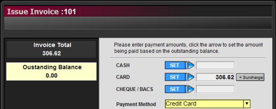 an examle of a surcharge in use